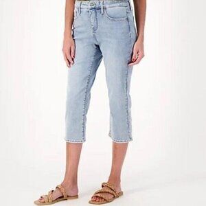 NYDJ Curves 360 Slim Straight Capri Jeans- Charmed Charmed Petite 4